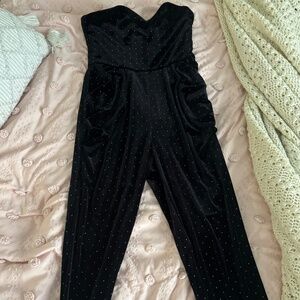 Monique Lhuillier velvet studded jumpsuit